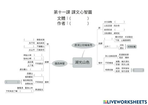 湖光山色心智圖|湖光山色心智圖 worksheet 